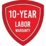 10-year labor warranty badge for Sperrin Construction exterior remediation and repair services