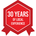 Sperrin Construction badge showing over 30 years of stucco and siding experience in Delaware County PA