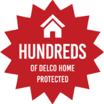 Trust badge showing hundreds of Delaware County homes protected by Sperrin Construction’s stucco and siding remediation work