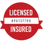Licensed and insured stucco and siding contractor badge for Sperrin Construction Newtown Square PA